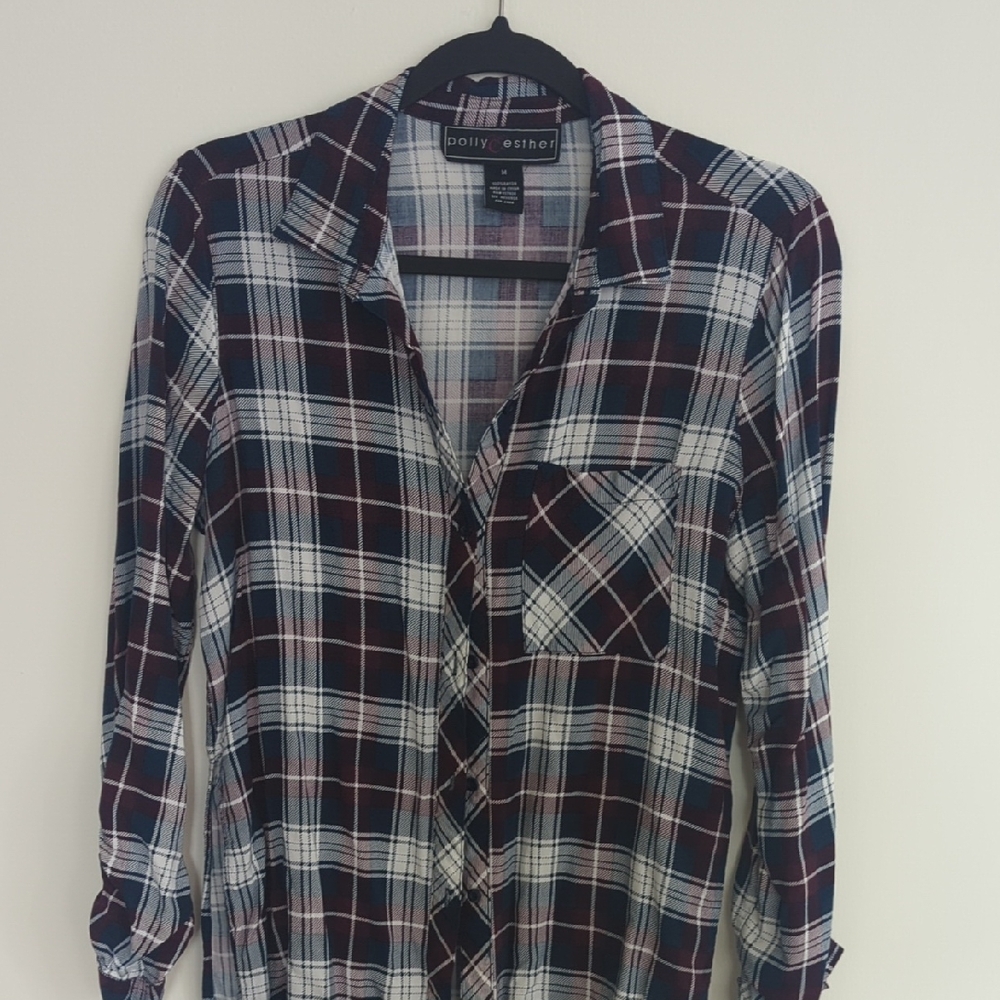 Blue & Purple Plaid Button Down